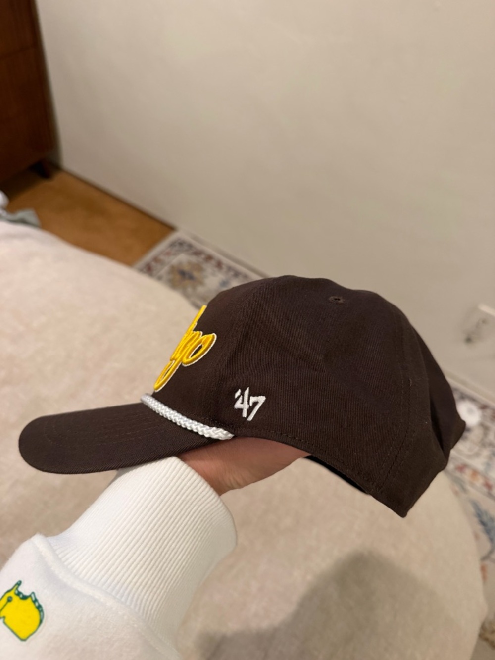 San Diego Padres Embroidered Rope Baseball Cap - Brown & Yellow - Picture 3 of 7